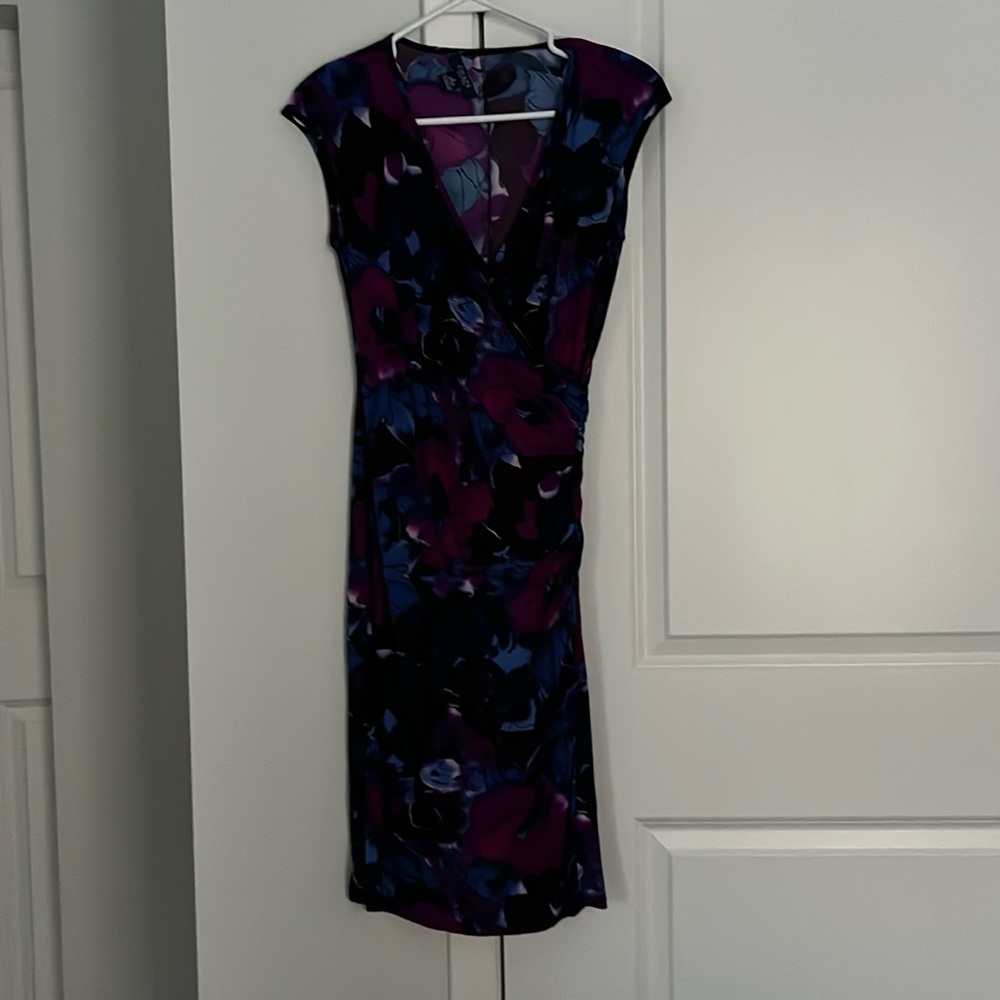 Watercolor v neck dress